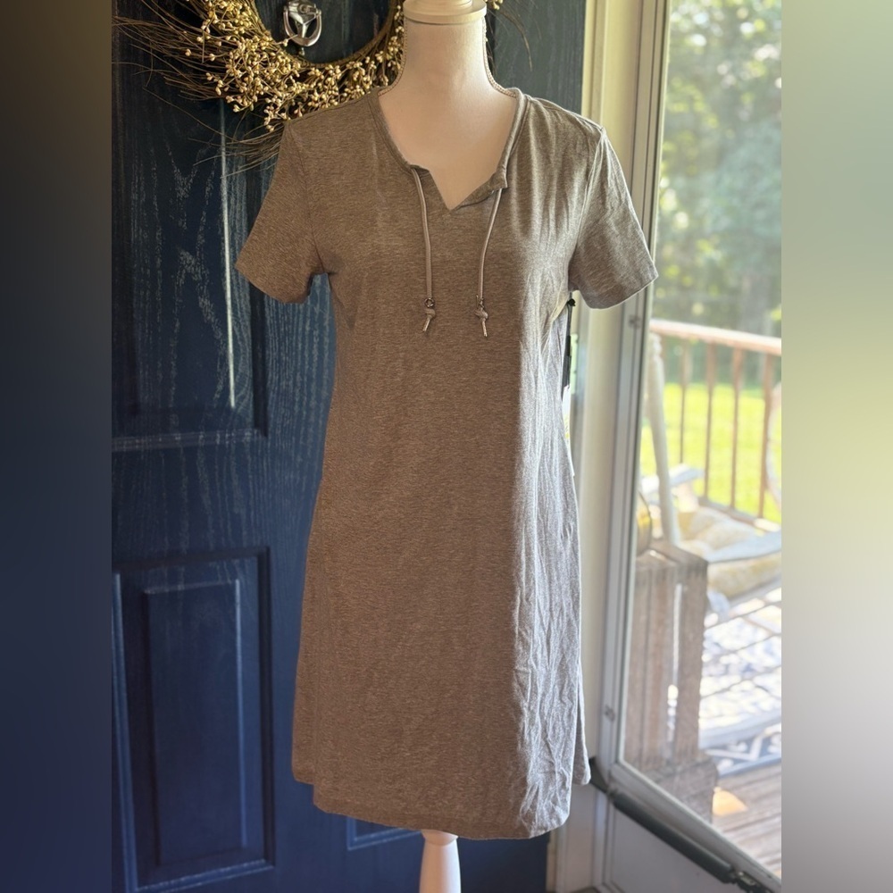 Calvin Klein Heather Gray Women's T-Shirt Dress or Cover-Up with logo NWT M